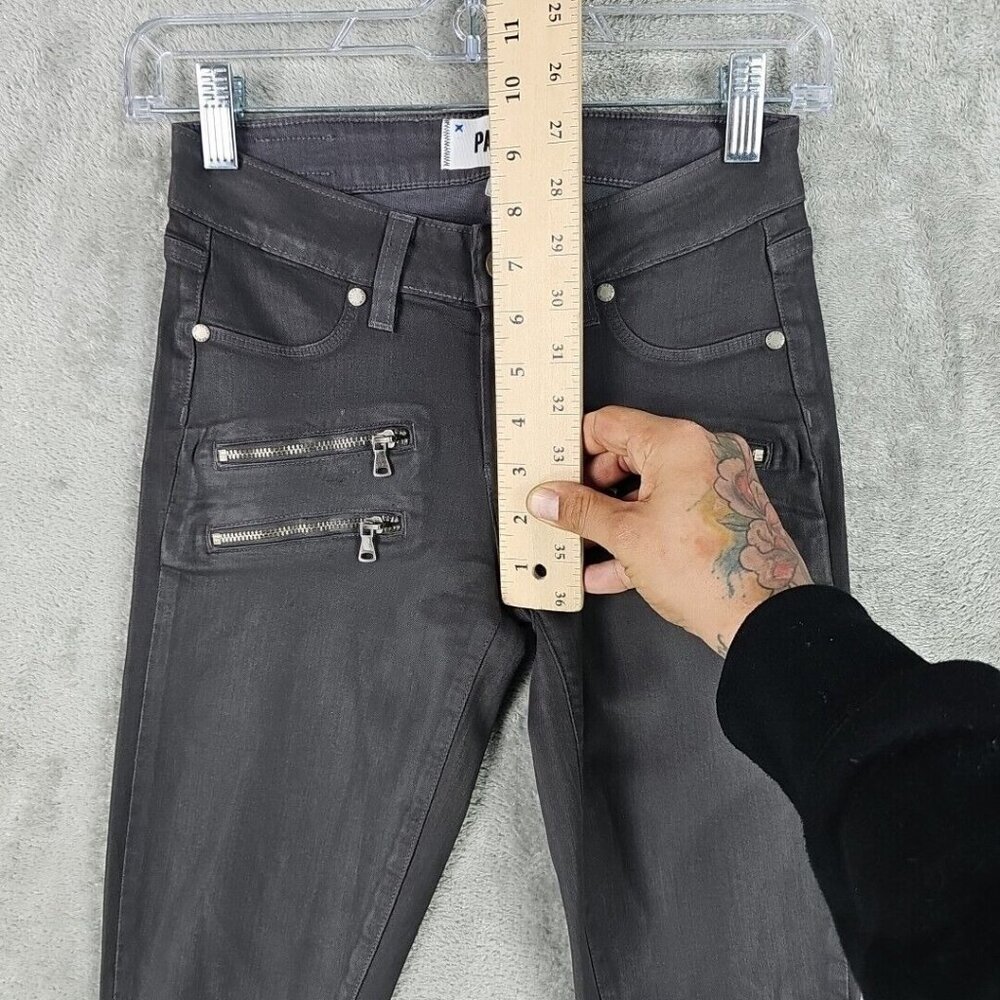 Paige Jeans Womens Size 24 City Fog Silk Coating Low Rise Skinny Stretch Zippers - Picture 9 of 14